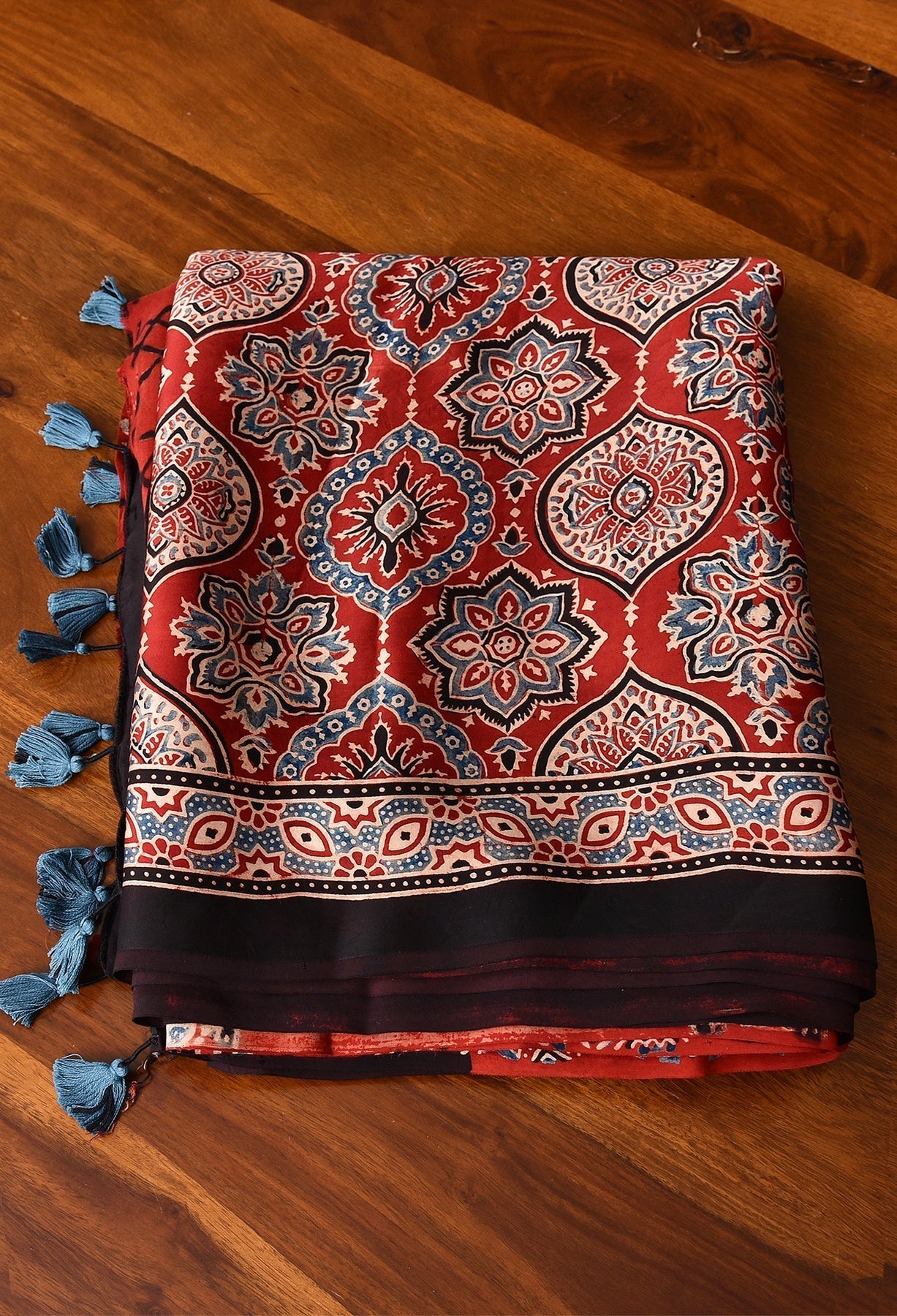 MAROON MODAL SILK DIGITAL PRINTED SAREE