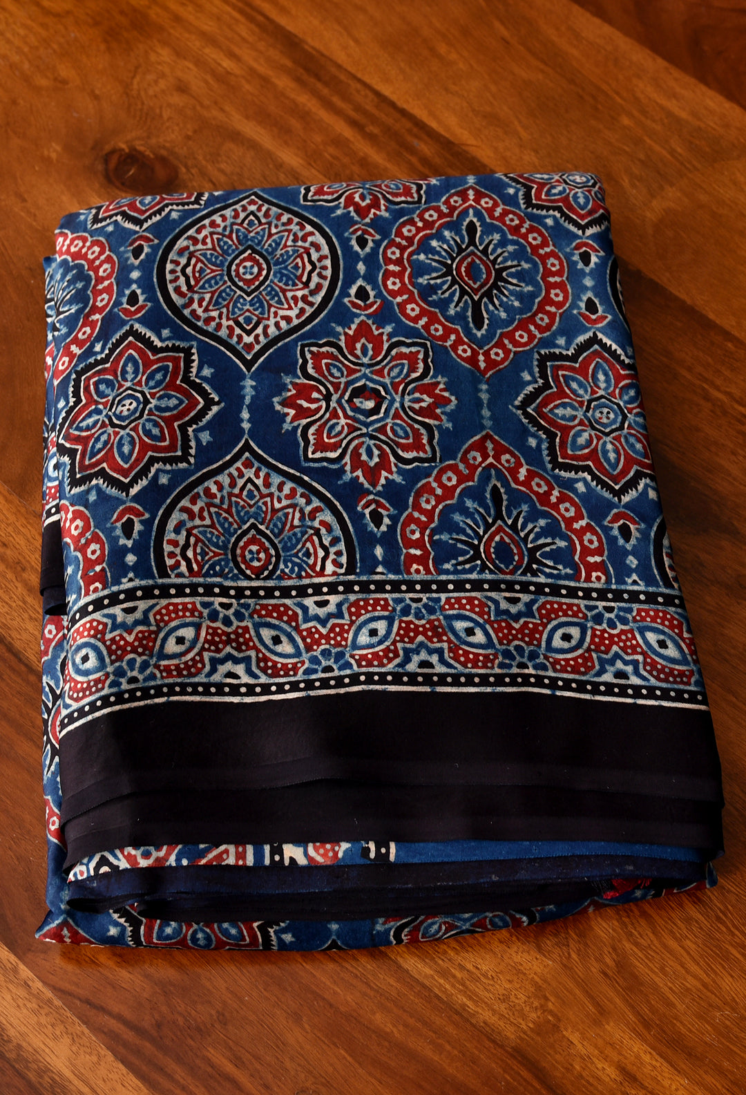 NAVY BLUE MODAL SILK DIGITAL PRINTED SAREE