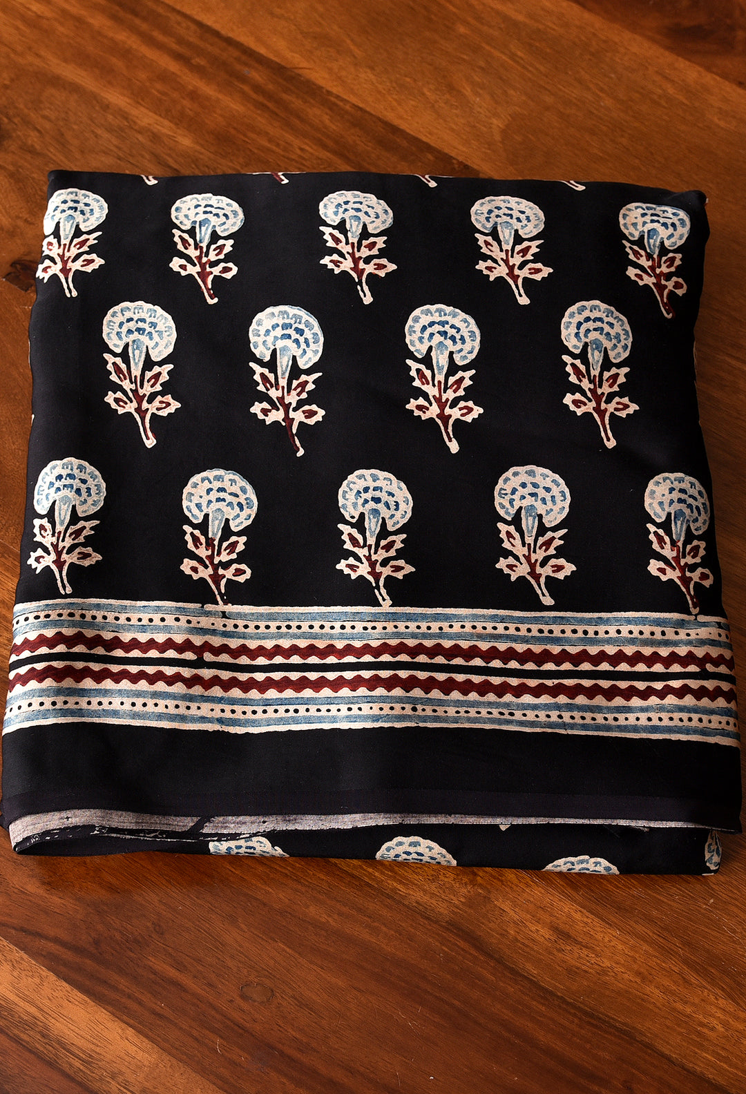 BLACK MODAL SILK DIGITAL PRINTED SAREE