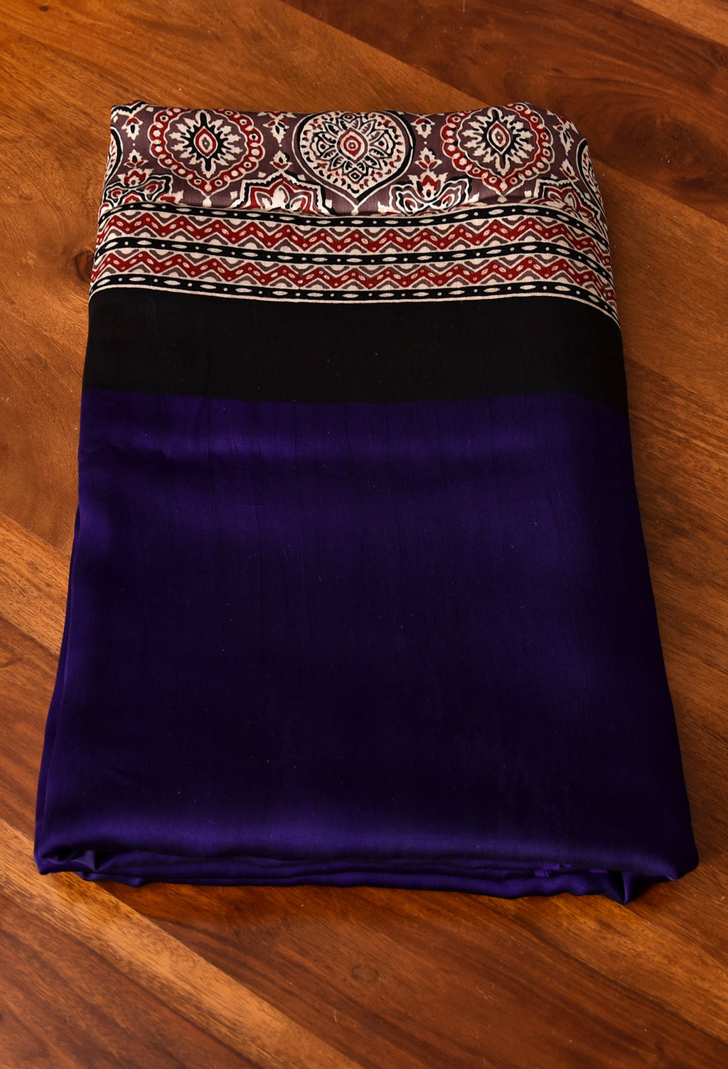ROYAL BLUE WITH PURPAL MODAL SILK DIGITAL PRINTED SAREE