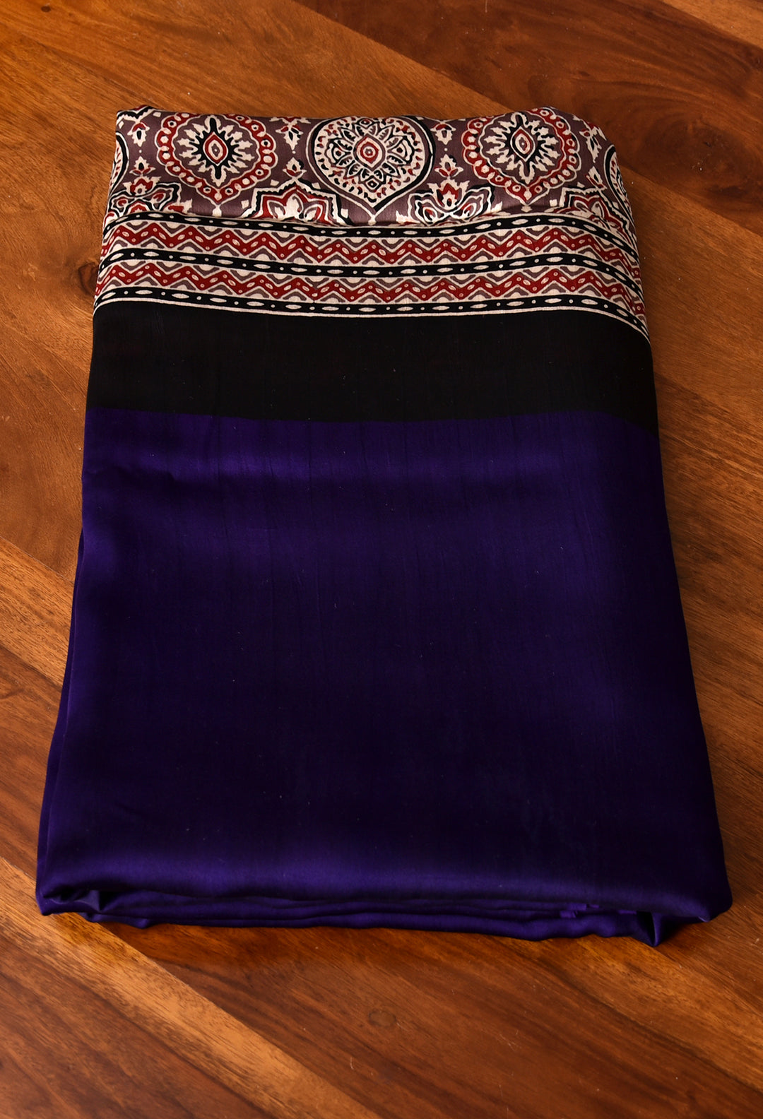 ROYAL BLUE WITH PURPAL MODAL SILK DIGITAL PRINTED SAREE
