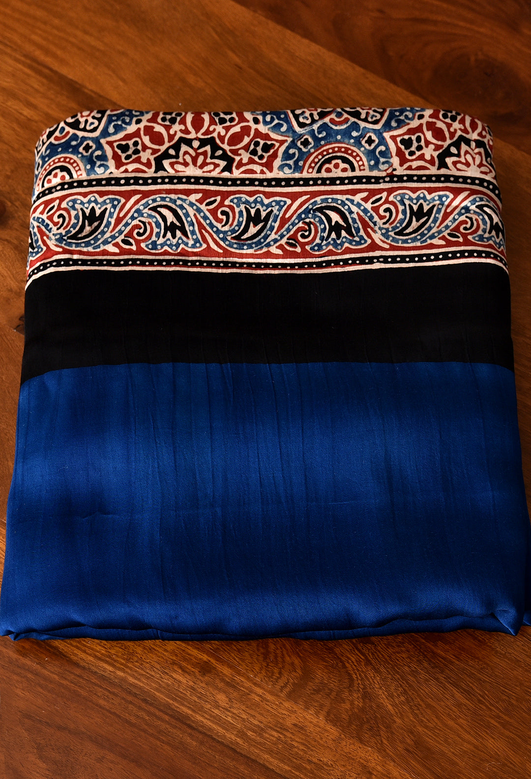 BLUE MODAL SILK DIGITAL PRINTED SAREE